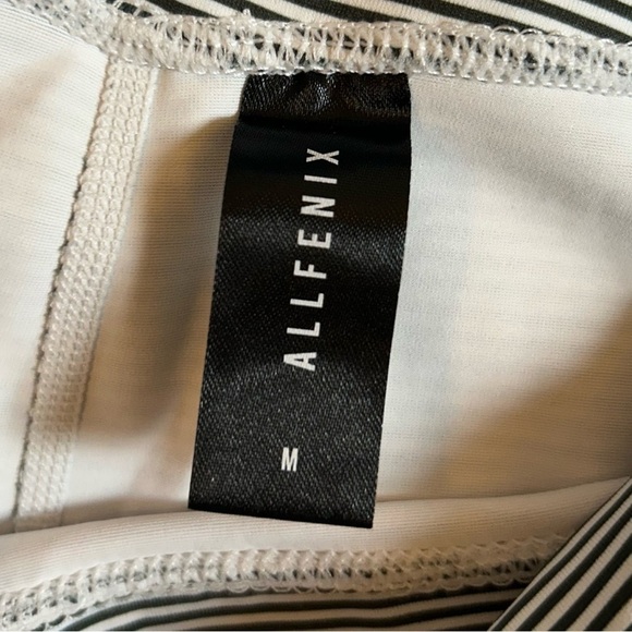 Allfenix Medium Grey White Stripe Leggings Athleisure Workout Performance Womens - Picture 9 of 16